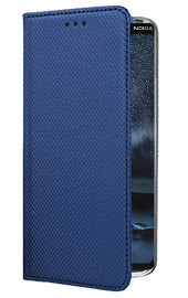 Кожен калъф тефтер и стойка Magnetic FLEXI Book Style за Nokia 9 PureView син